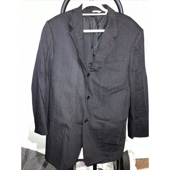 Donna Karan Black Wool Blazer Size 44/38 Long Italy Jacket‎ Coat, Classic Suit - Picture 1 of 16